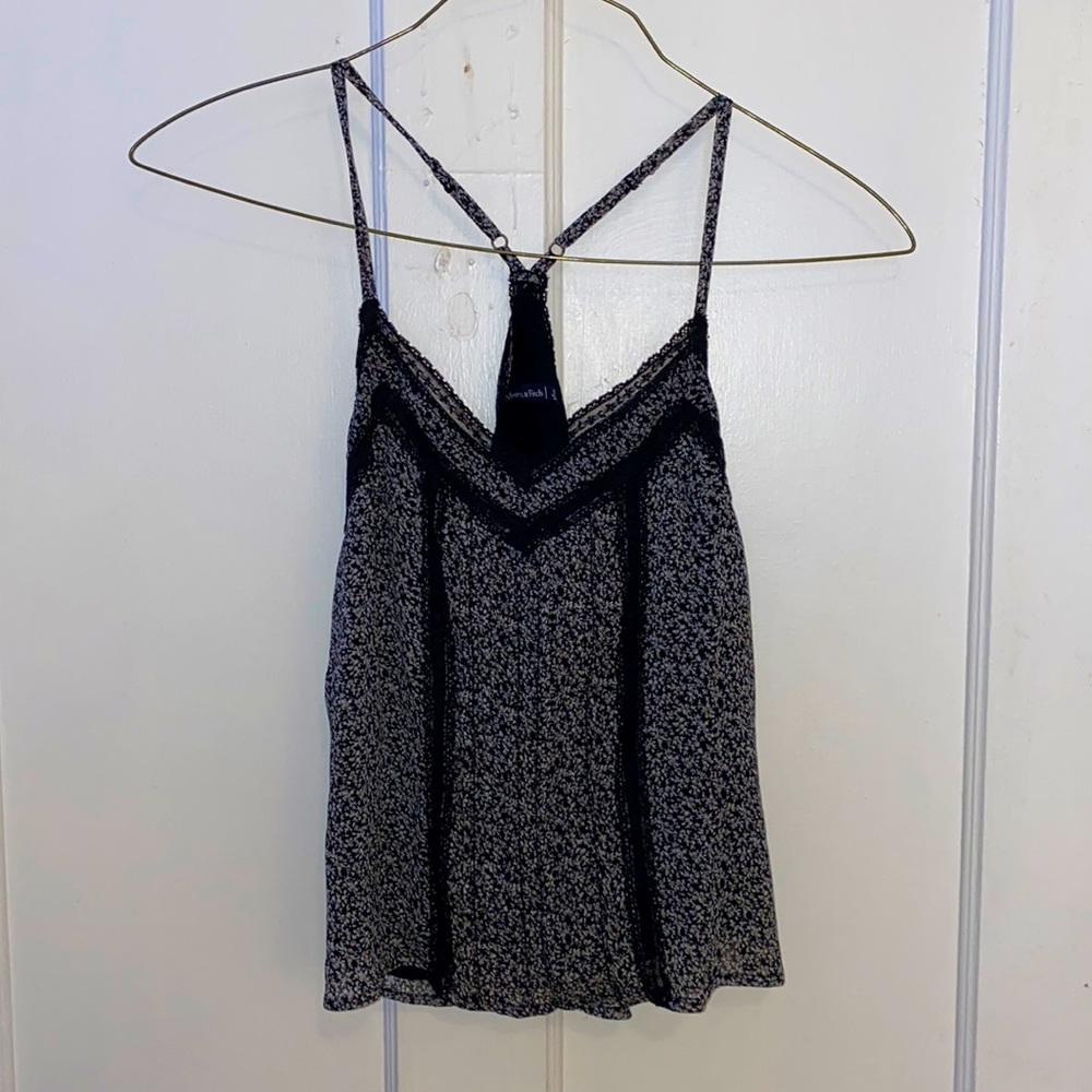black chiffon patterned tank top from Abercrombie